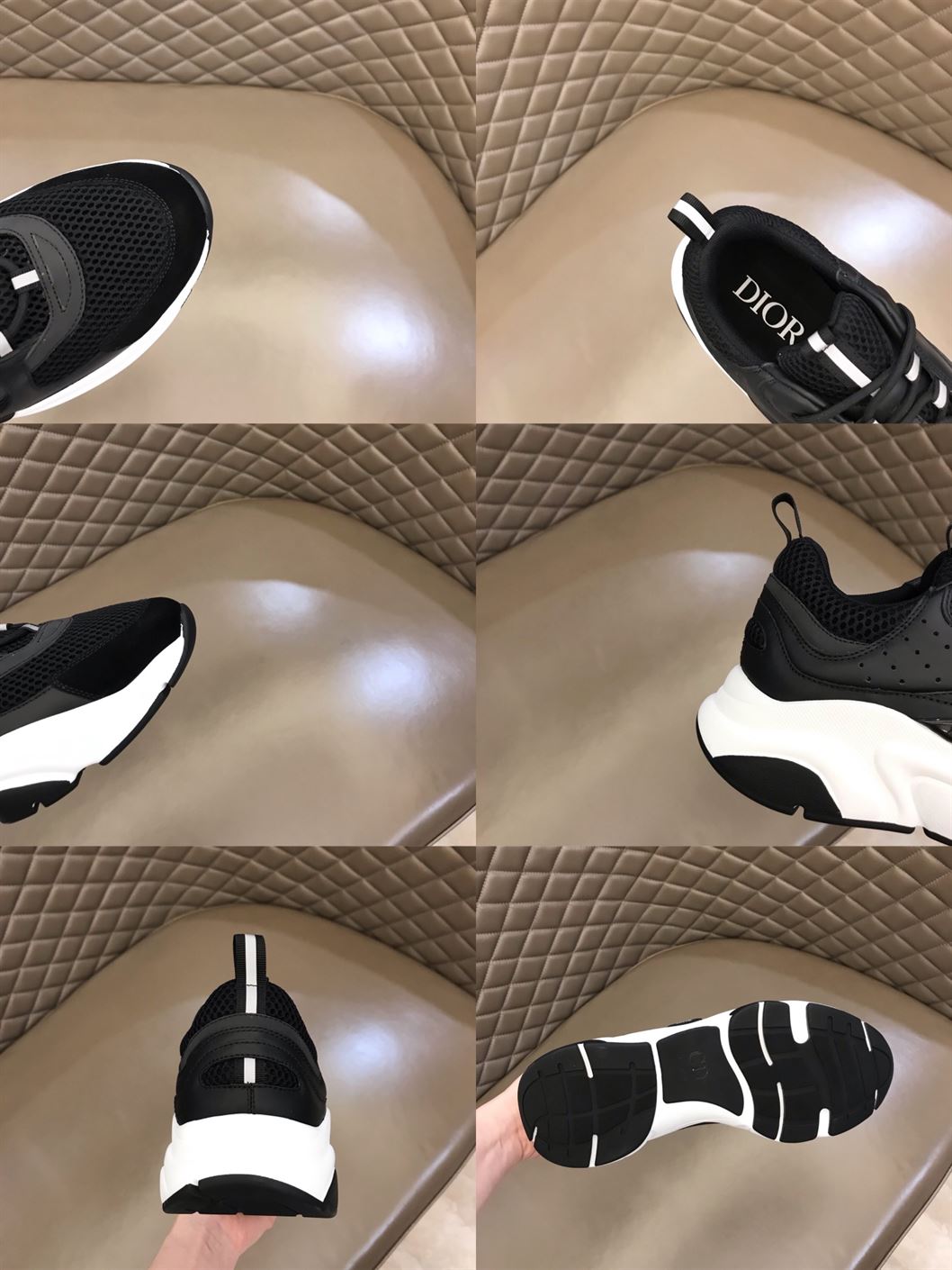D10r B22 SNEAKERS BLACK TECHNICAL MESH AND CALFSKIN   DO004