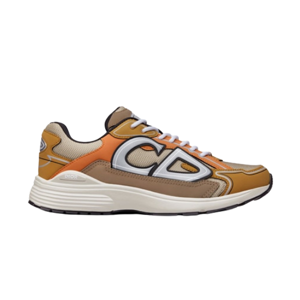 D10r B30 SNEAKER CREAM MESH WITH ORANGE AND BROWN TECHNICAL FABRIC   DO072