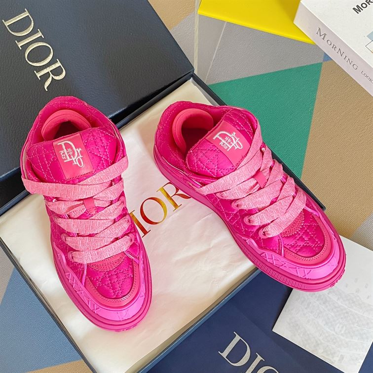D10r BY ERL B9S SKATER SNEAKER, LIMITED AND NUMBERED EDITION FUCHSIA KUMO CANNAGE SATIN   DO093