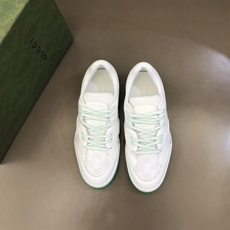 Gvc*1 BASKET SNEAKERS IN WHITE AND GREEN   GCC032