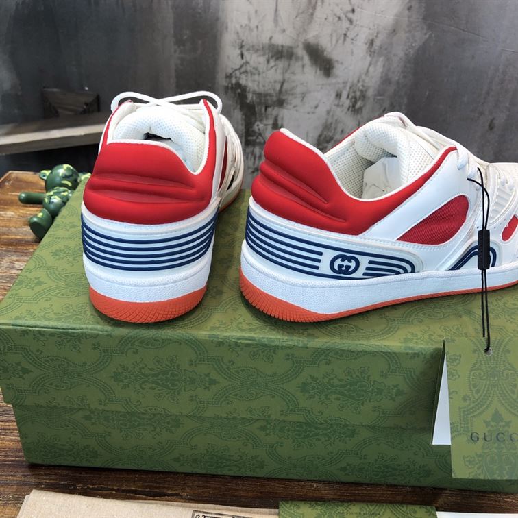Gvc*1 BASKET SNEAKERS IN WHITE AND RED   GCC031