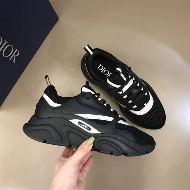 D10r B22 SNEAKER BLACK TECHNICAL MESH AND SMOOTH CALFSKIN   DO045