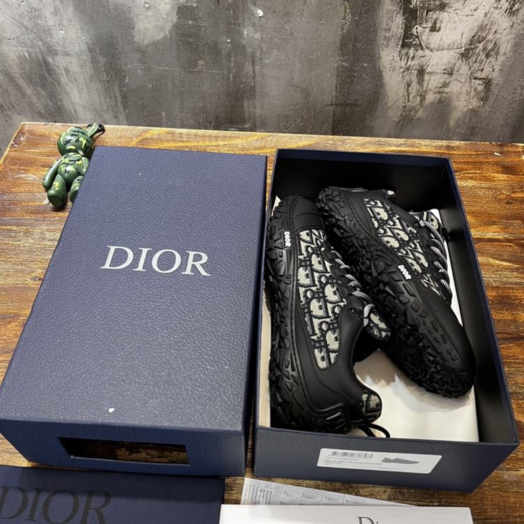 D10rIZON DERBY SHOE BEIGE AND BLACK D10r OBLIQUE JACQUARD AND BLACK RUBBER   DO090