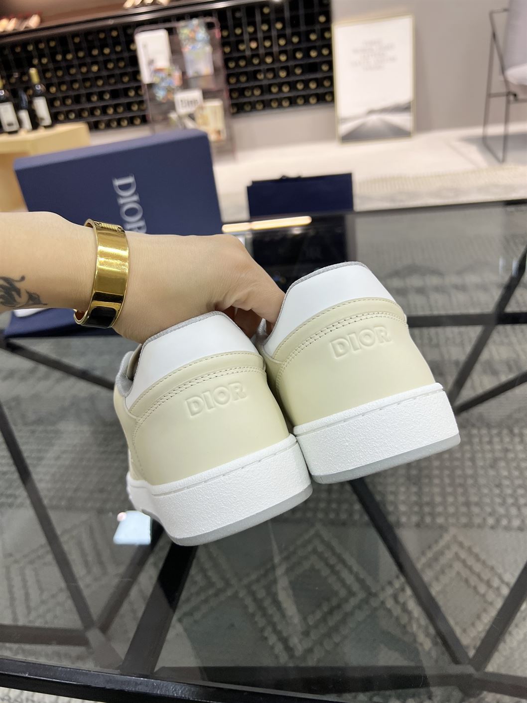 D10r B27 LOW-TOP CREAM WHITE OBLIQUE   DO011