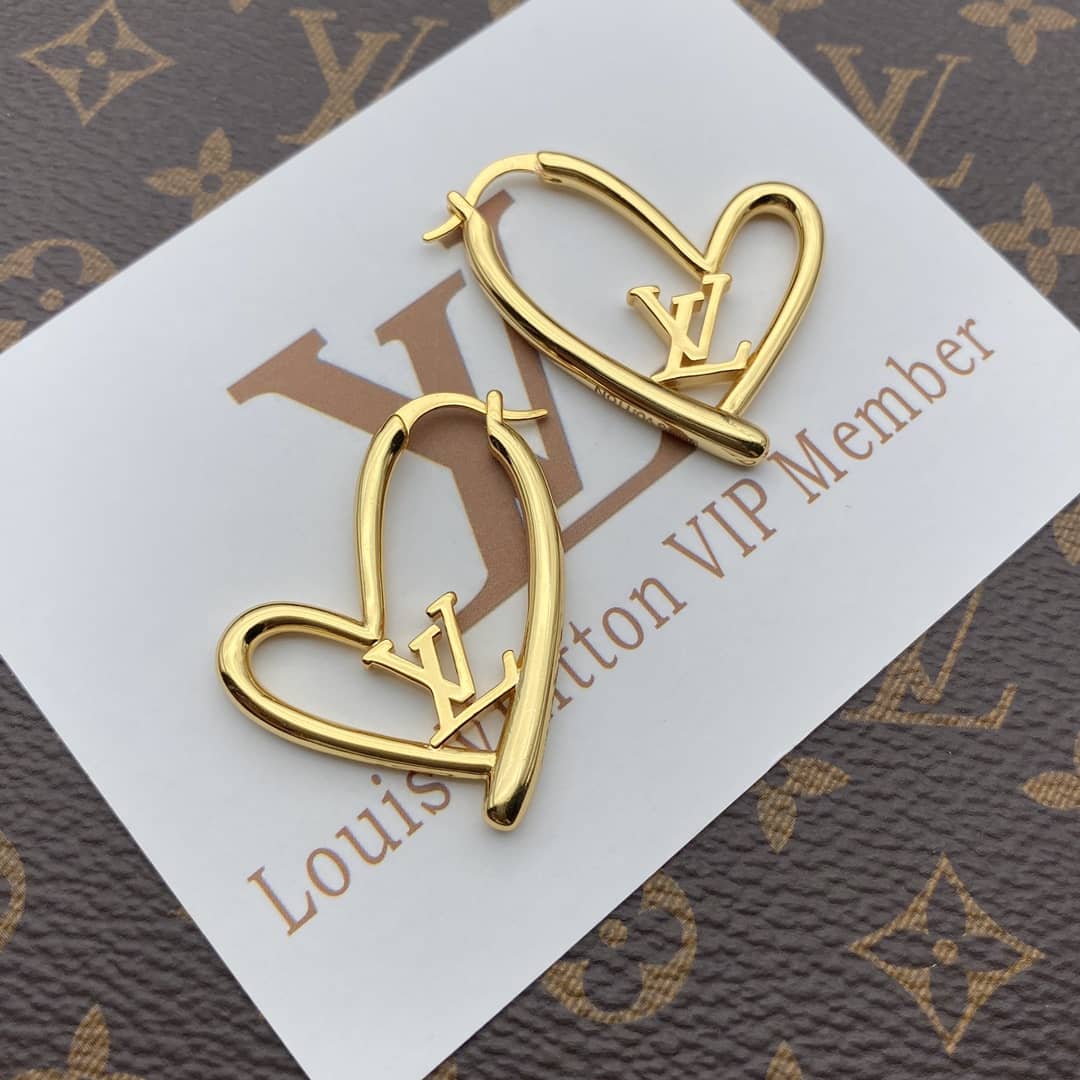LV Hoop Earrings Dupe Logo