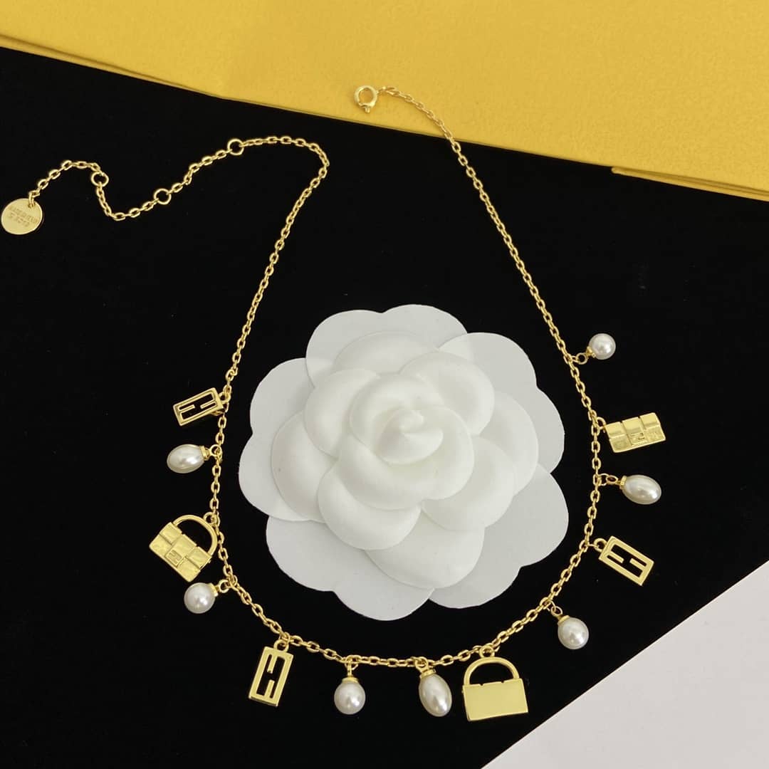Knockoff F**di Logo Necklace