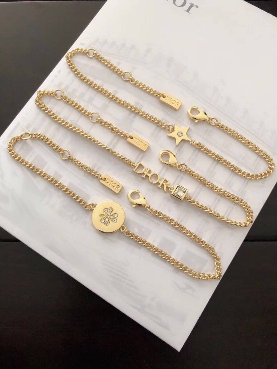 Fake Chr1st1an D10r Logo Bracelet