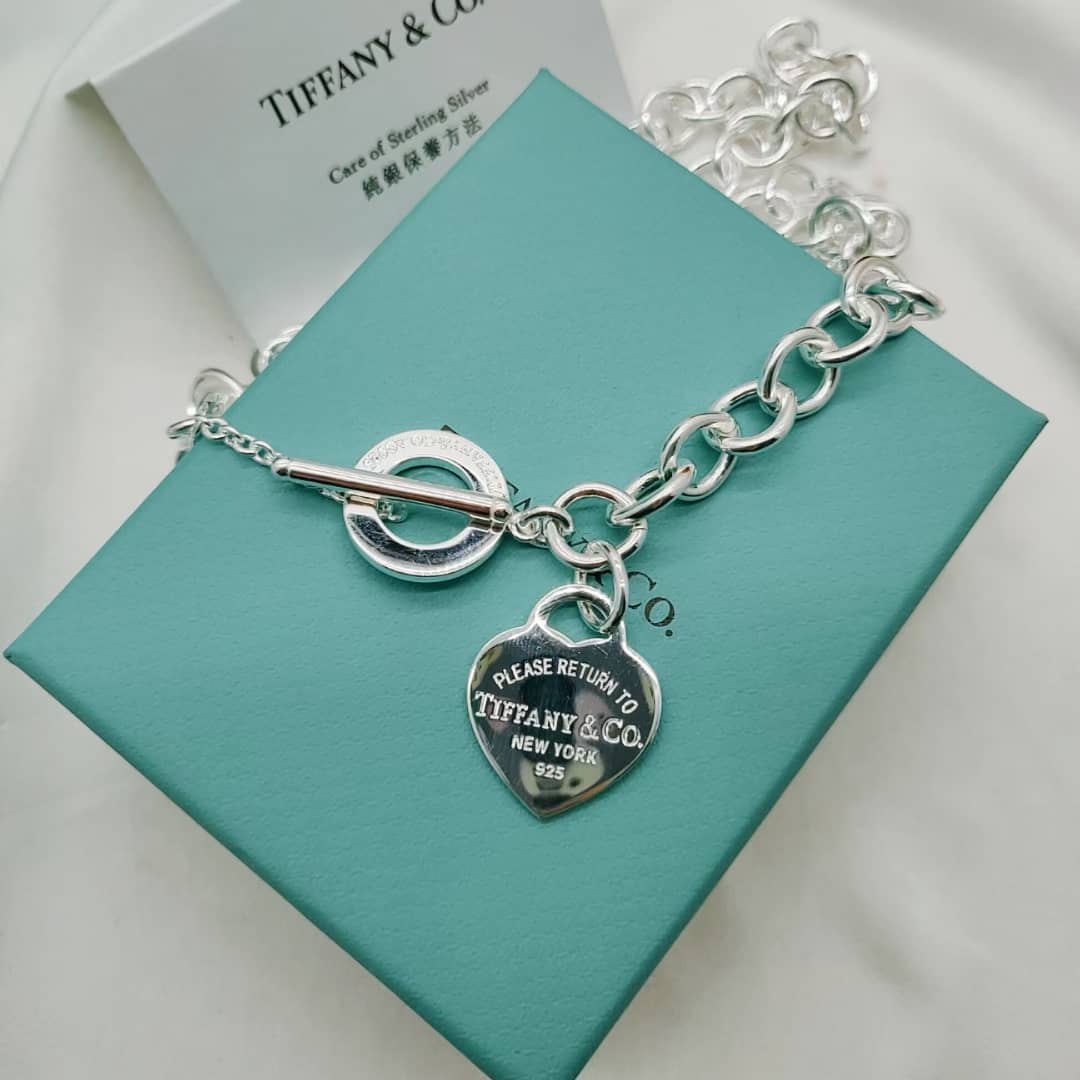 Fake T*f*ny Logo Necklace