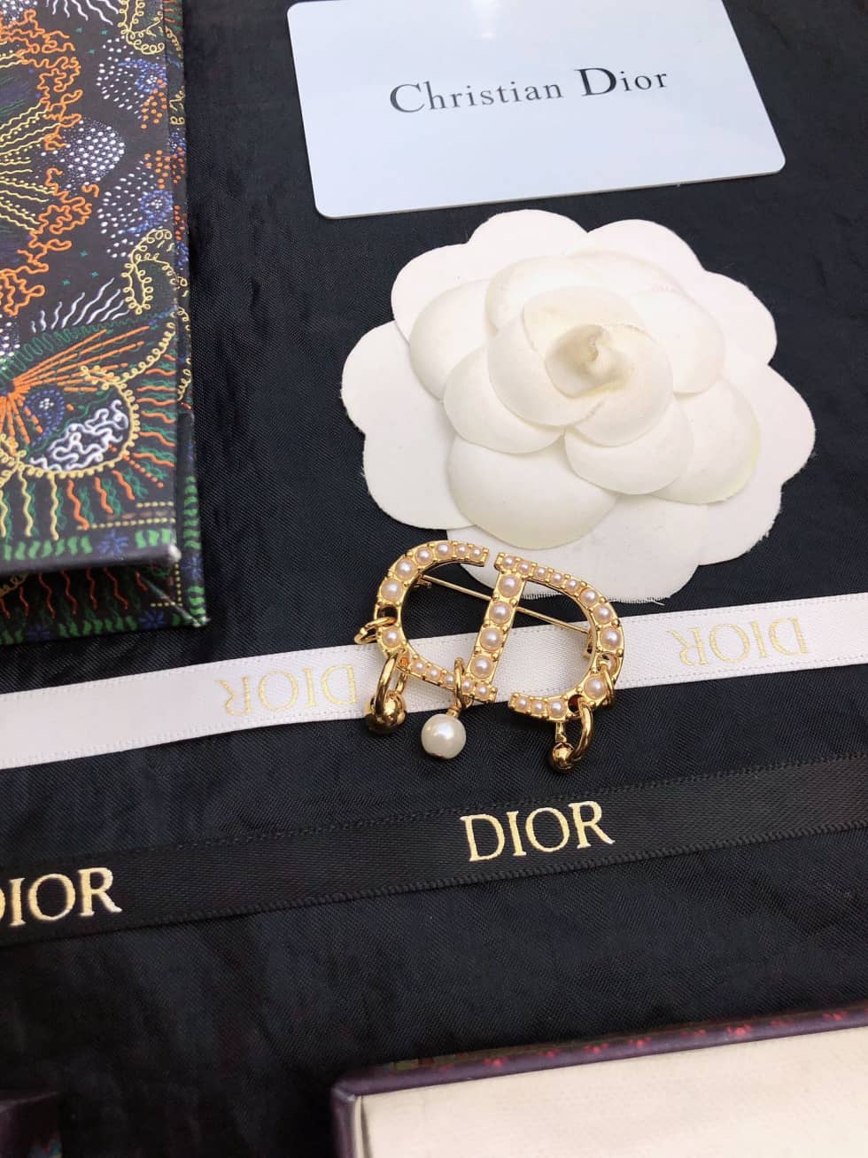 Fake Chr1st1an D10r Logo Brooch