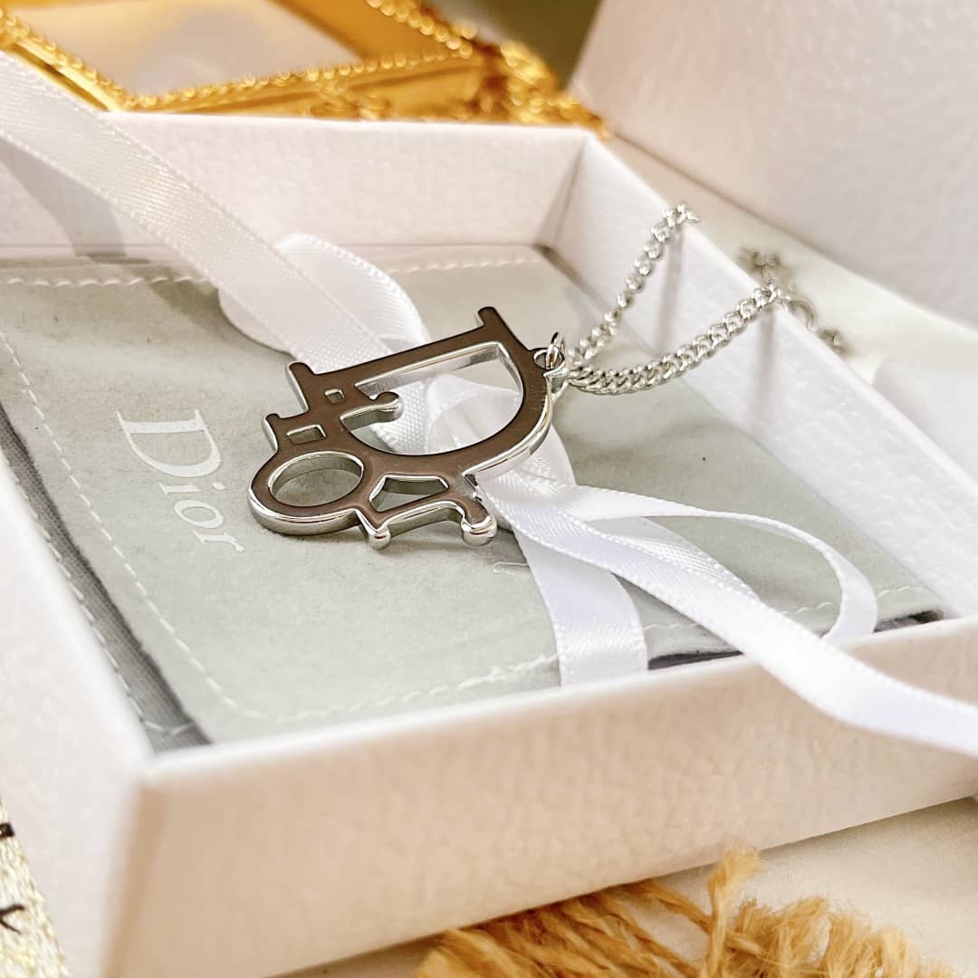 Fake Chr1st1an D10r Logo Necklace