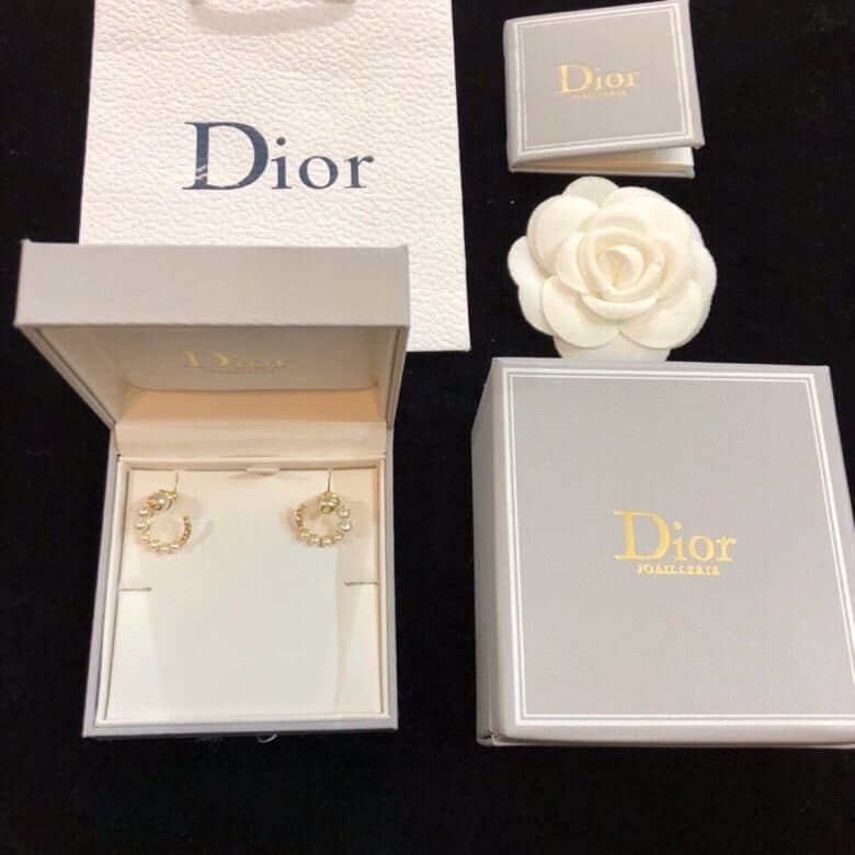 Fake Chr1st1an D10r Logo Earring