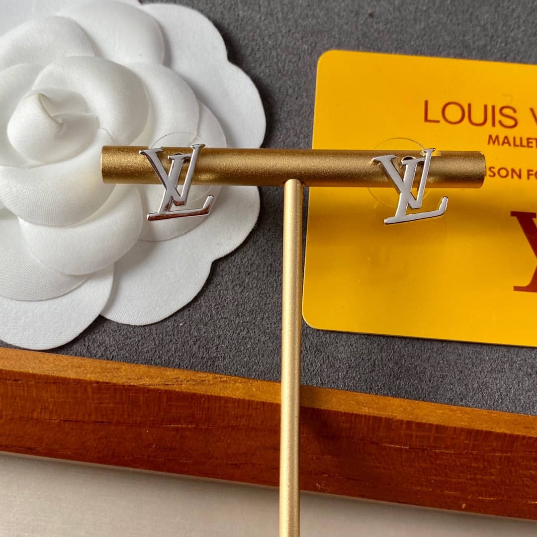 LV Hoop Earrings Dupe Logo