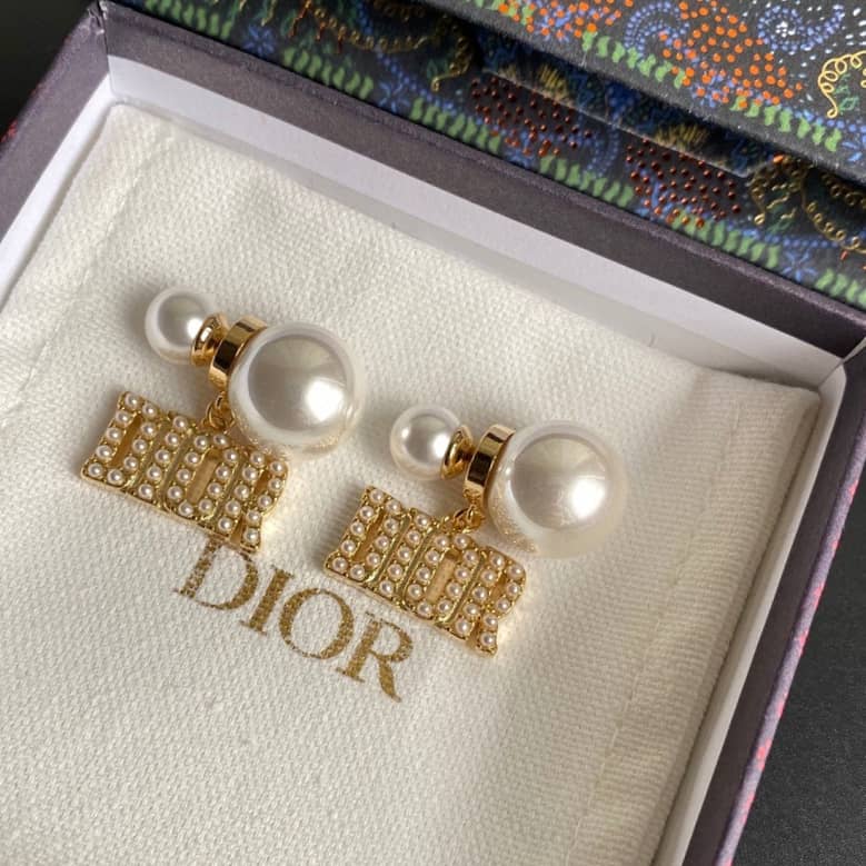 Fake Chr1st1an D10r Logo Earring