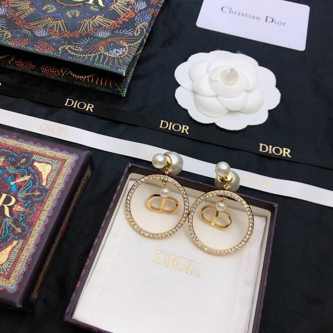 Fake Chr1st1an D10r Logo Earring