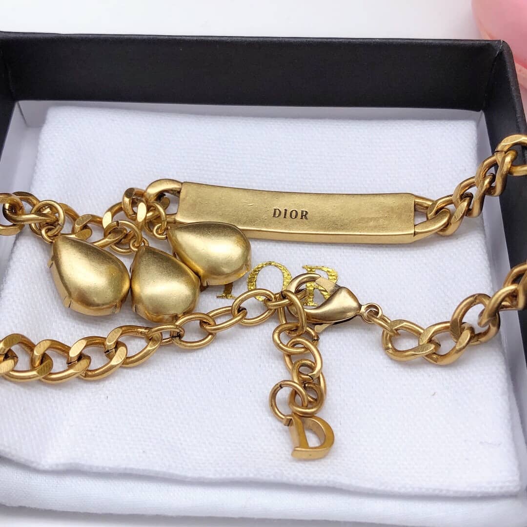 Fake Chr1st1an D10r Logo Necklace