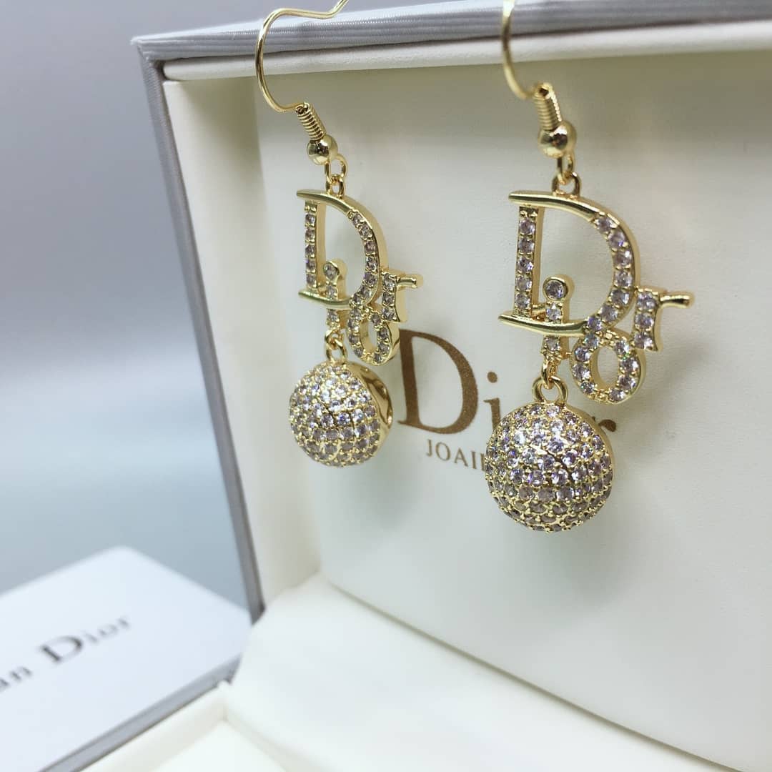 Knockoff Chr1st1an D10r Logo Earring