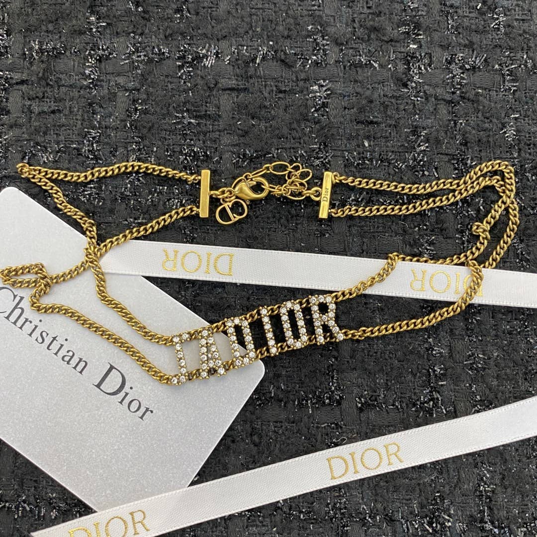 Fake Chr1st1an D10r Logo Necklace