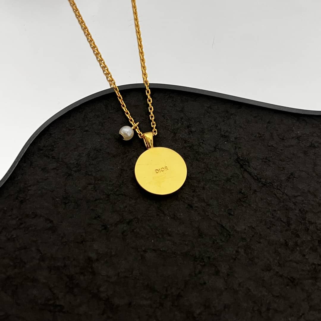 Fake Chr1st1an D10r Logo Necklace