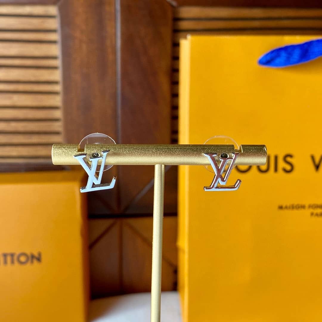 LV Hoop Earrings Dupe Logo