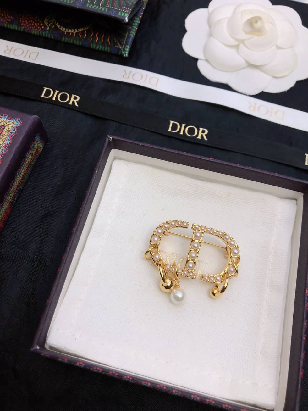 Fake Chr1st1an D10r Logo Brooch