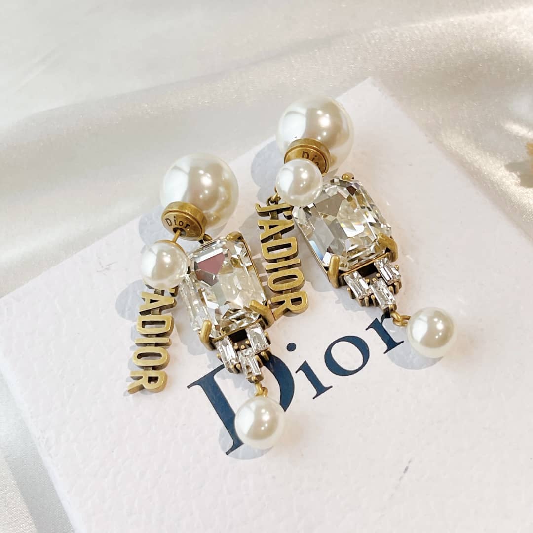 Fake Chr1st1an D10r Logo Earring