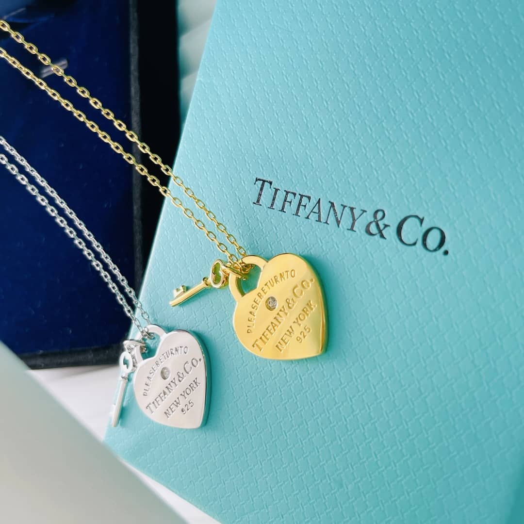 Fake T*f*ny Logo Necklace