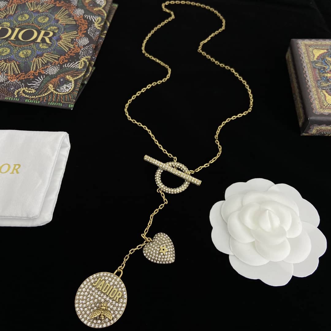 Fake Chr1st1an D10r Logo Necklace
