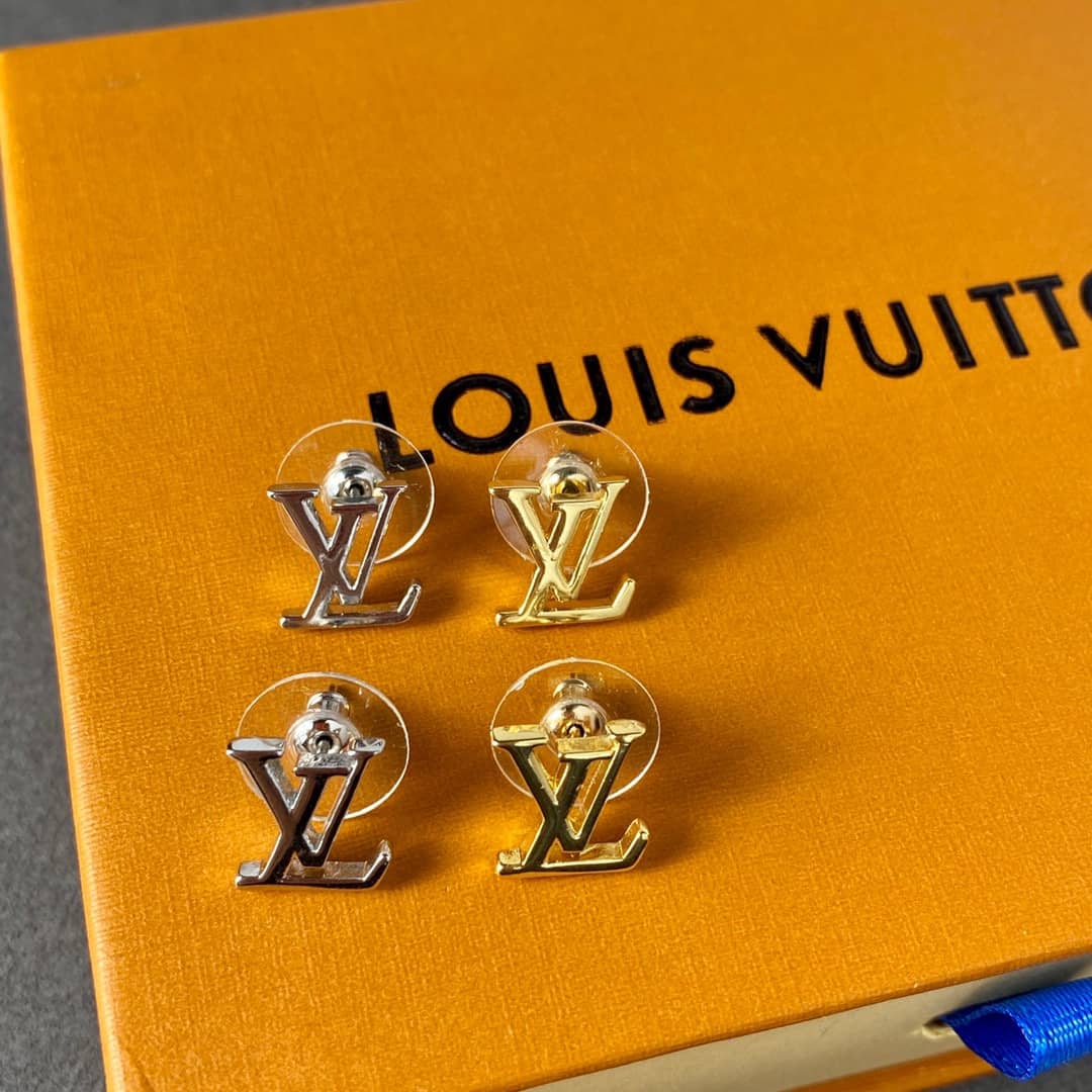LV Hoop Earrings Dupe Logo