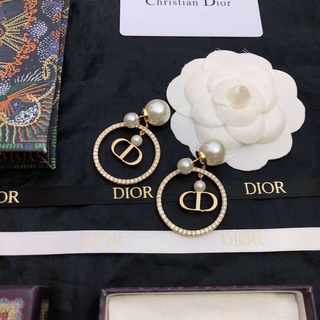 Fake Chr1st1an D10r Logo Earring