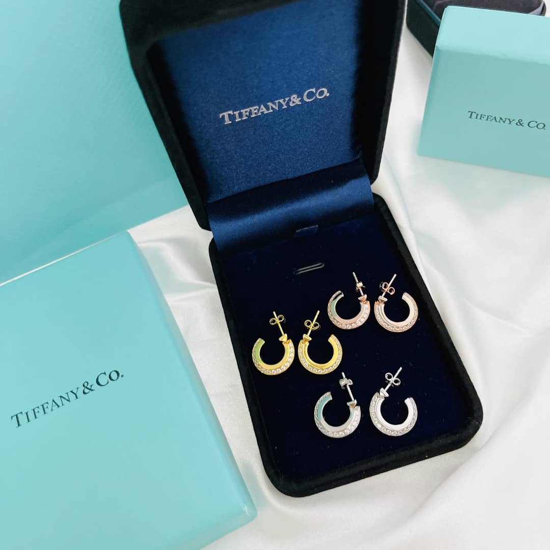Fake T*f*ny Logo Earring
