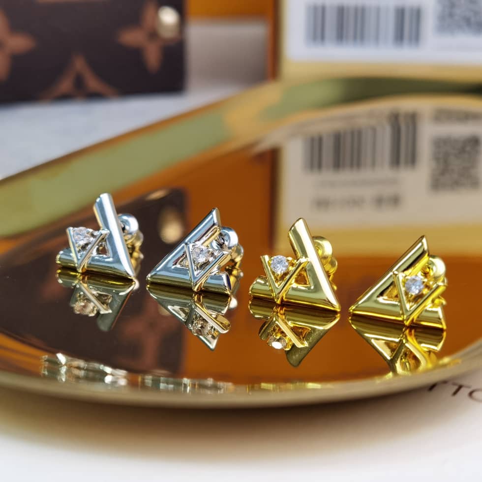 LV Hoop Earrings Dupe Logo