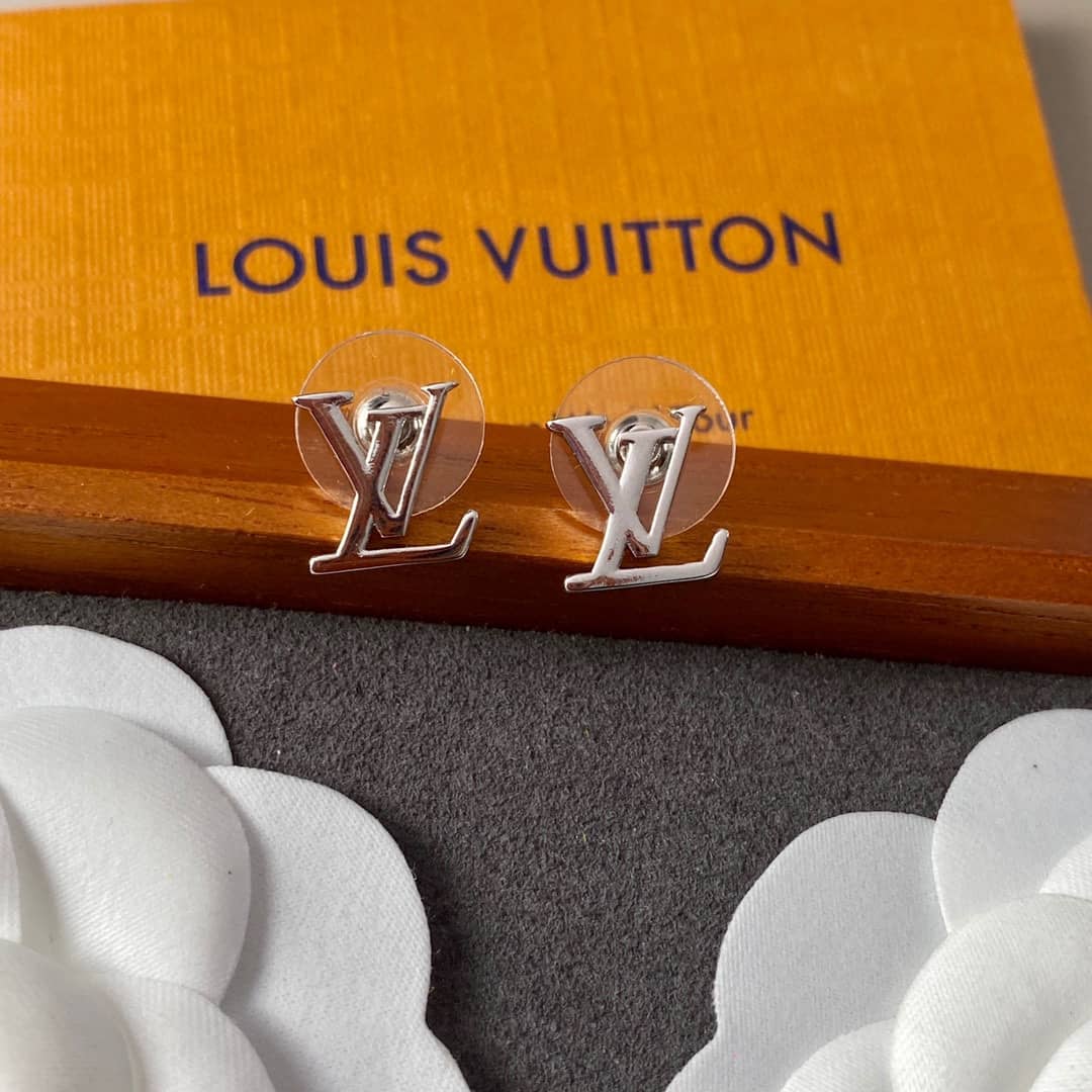 LV Hoop Earrings Dupe Logo