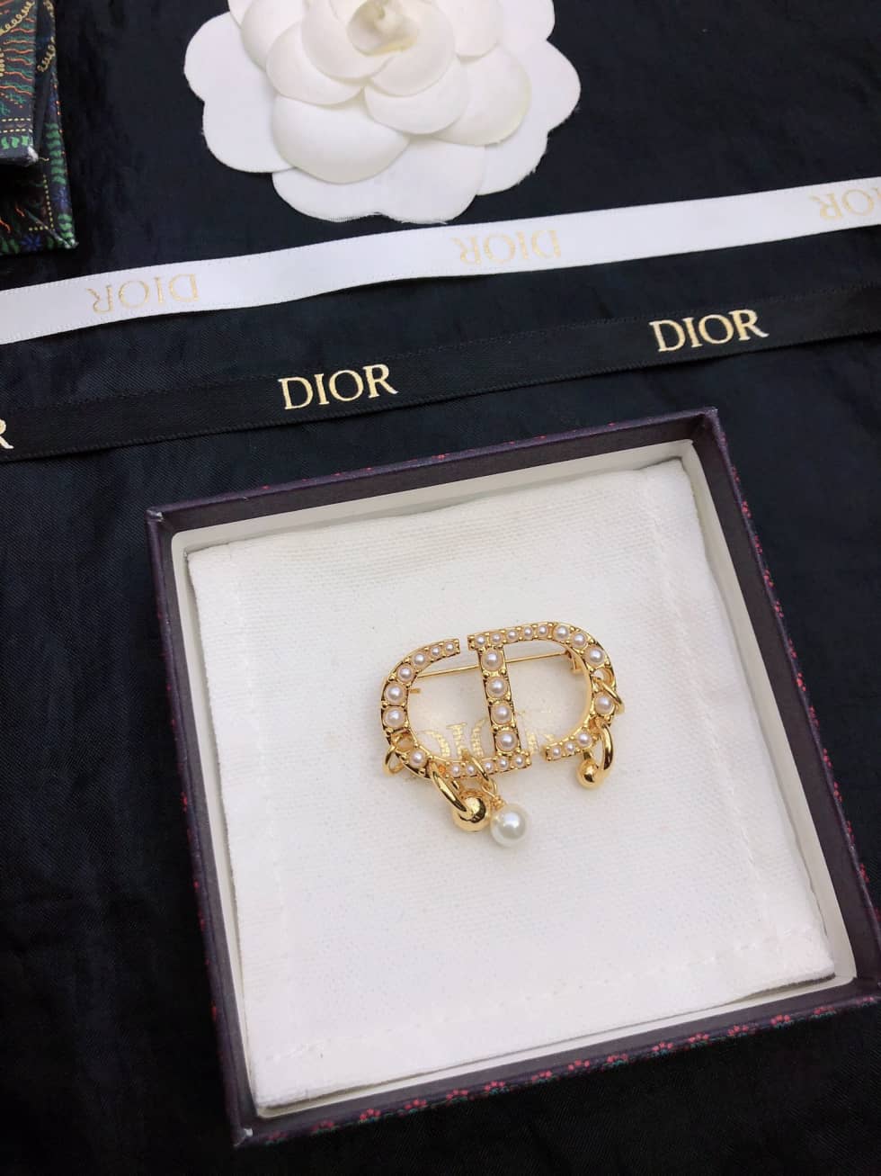 Fake Chr1st1an D10r Logo Brooch