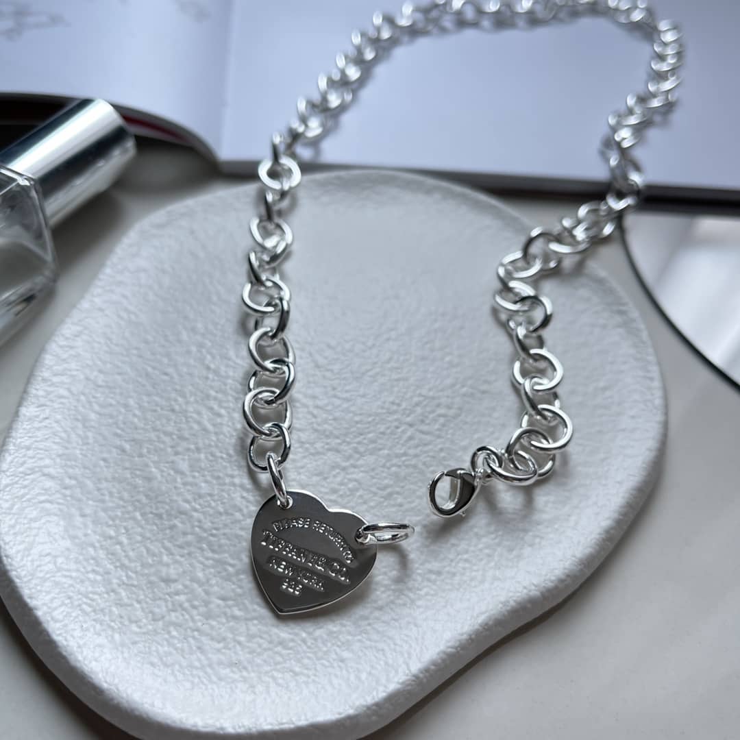 Fake T*f*ny Logo Necklace