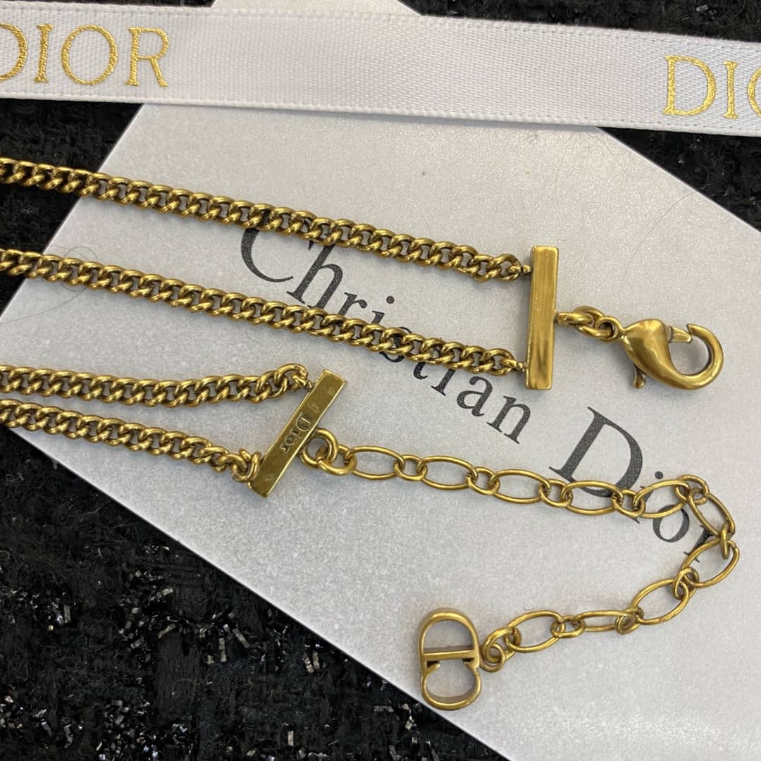 Fake Chr1st1an D10r Logo Necklace