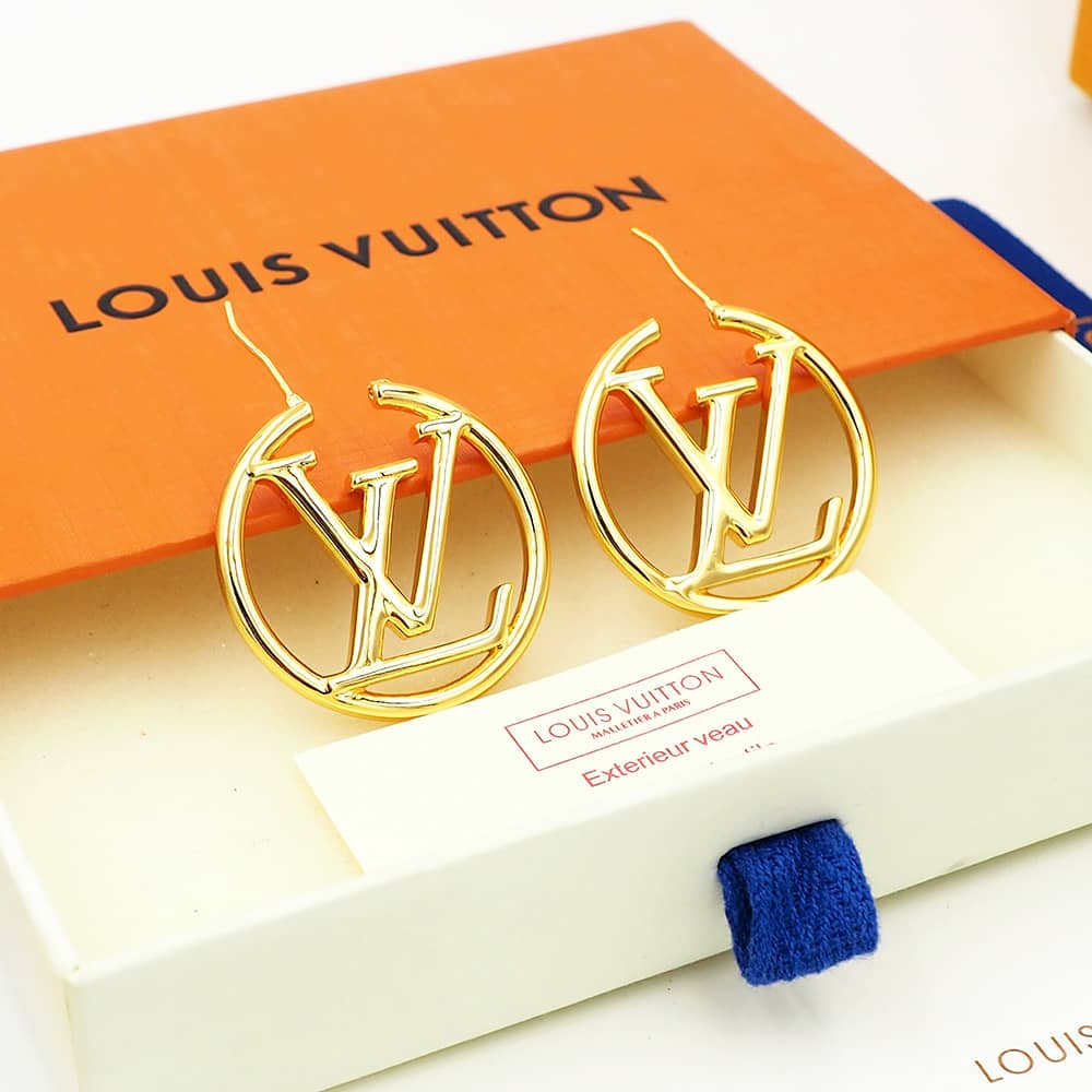 LV Hoop Earrings Dupe Logo AAA+