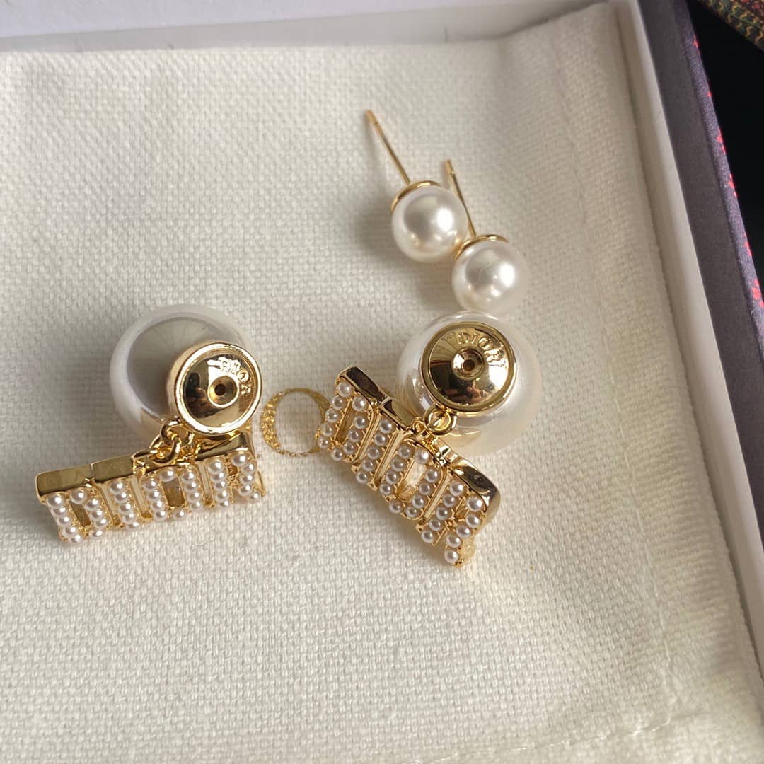 Fake Chr1st1an D10r Logo Earring