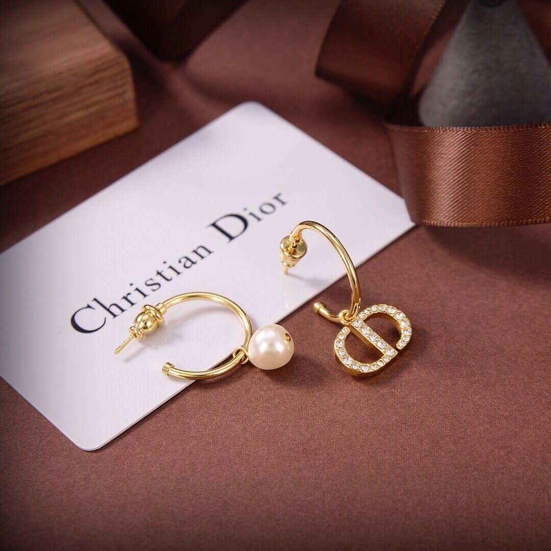 Fake Chr1st1an D10r Logo Earring