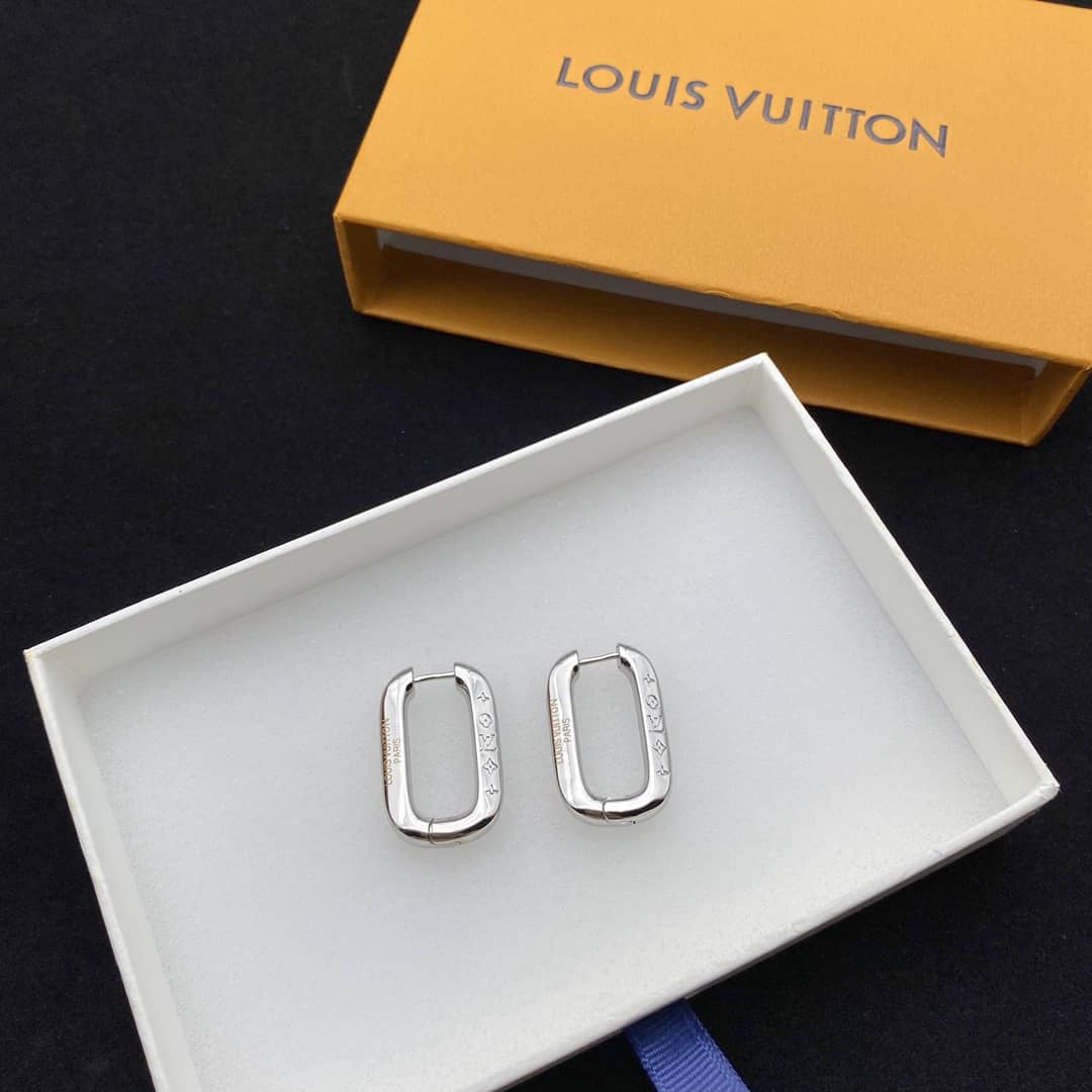 LV Hoop Earrings Dupe Logo AAA+
