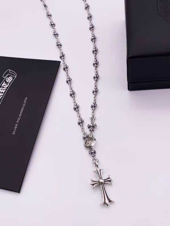 Fake Ch*0me He**ts Logo Necklace