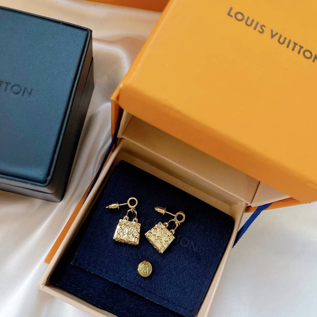 LV Hoop Earrings Dupe Logo AAA+