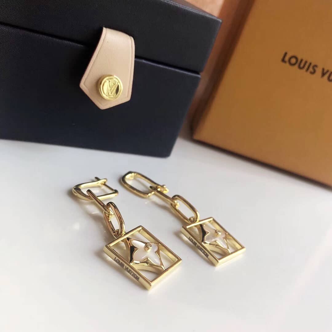 LV Hoop Earrings Dupe Logo AAA+