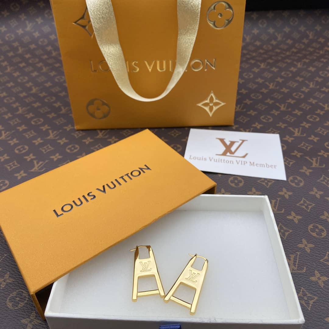 LV Hoop Earrings Dupe Logo AAA+