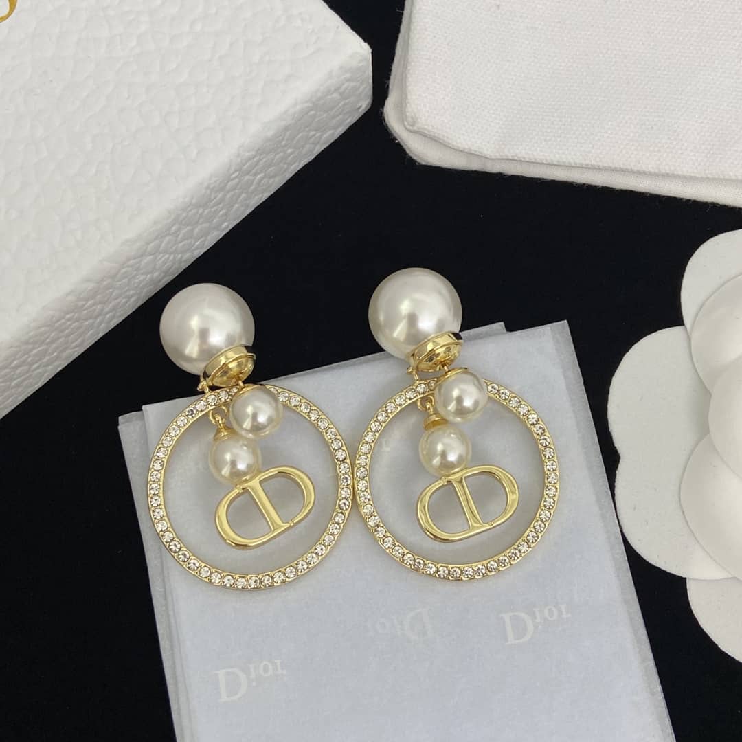 Fake Chr1st1an D10r Logo Earring