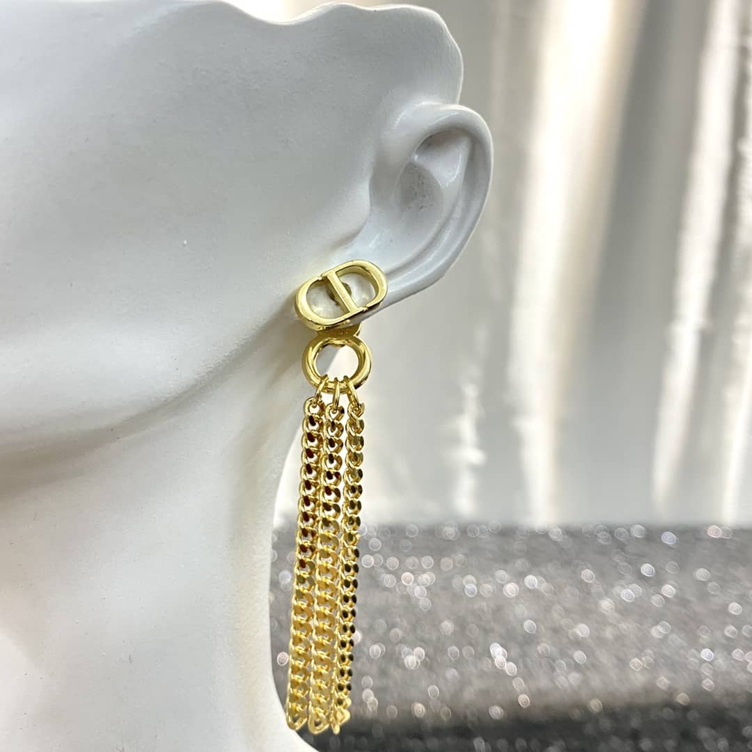 Knockoff Chr1st1an D10r Logo Earring