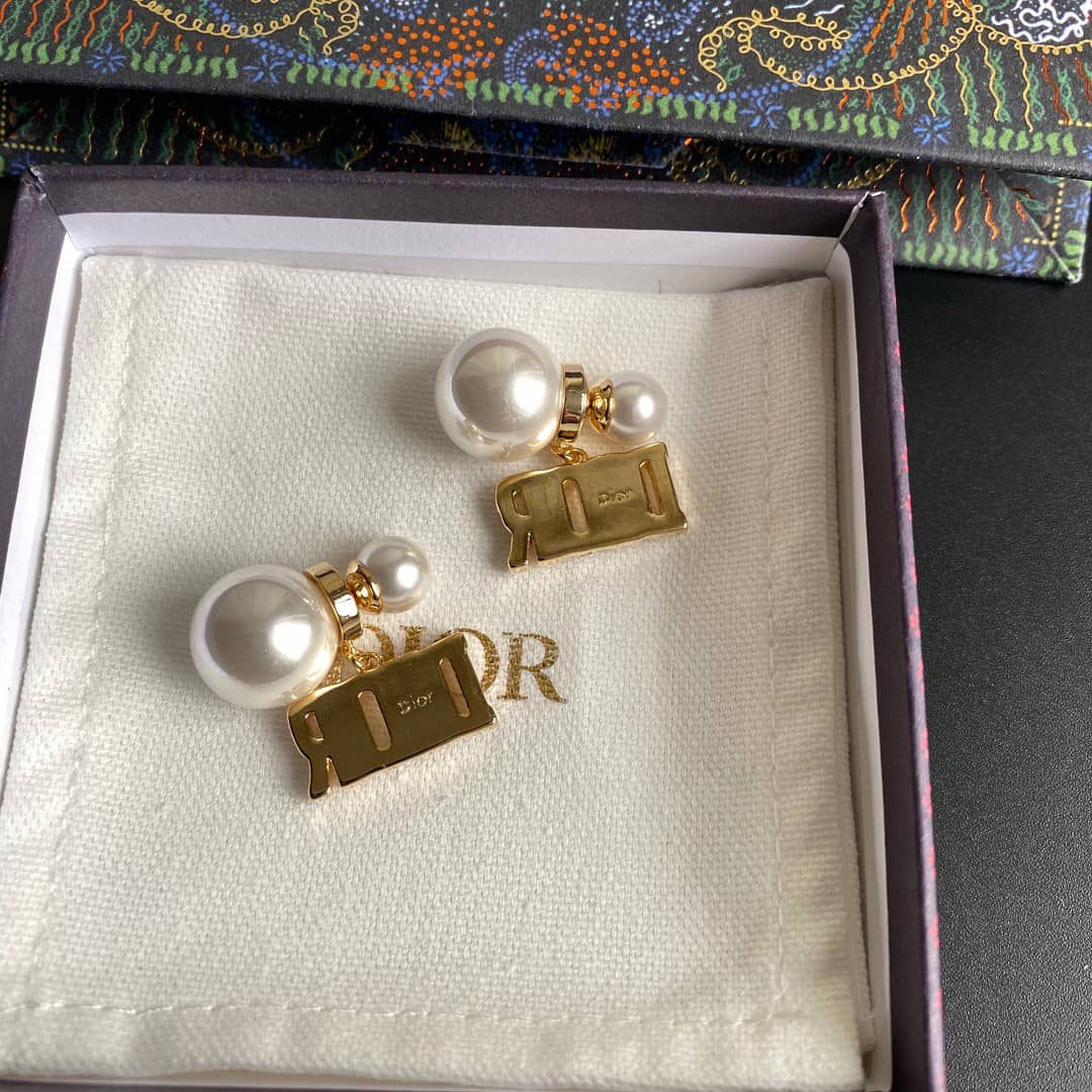 Fake Chr1st1an D10r Logo Earring