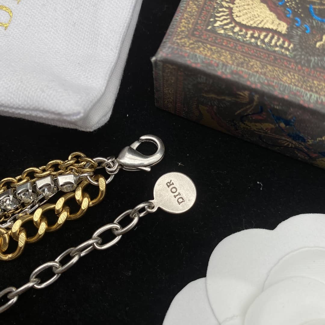 Fake Chr1st1an D10r Logo Necklace