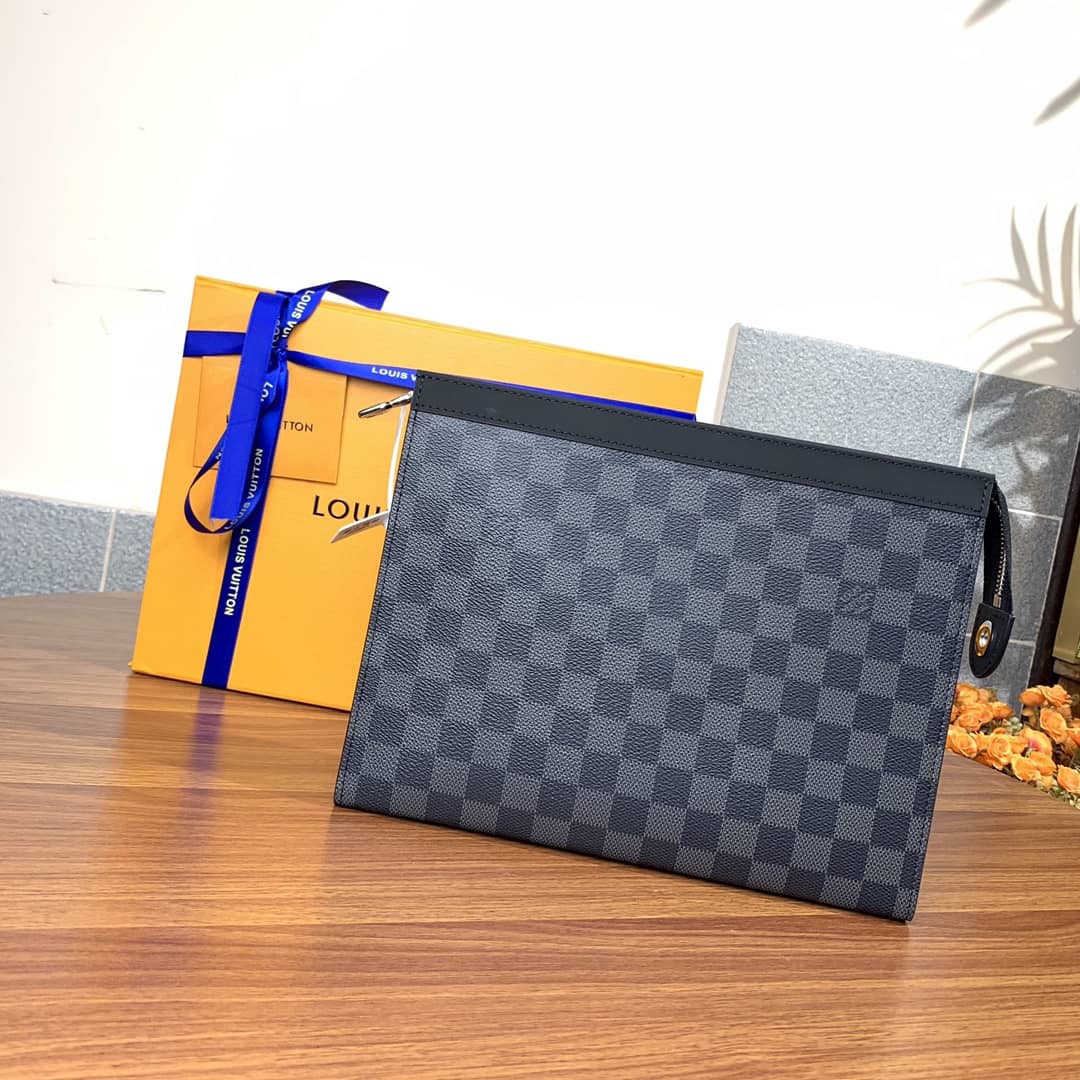 L0vis Vvtt0n Pochette Voyage MM Damier Coated Canvas Clutch Replica N41696