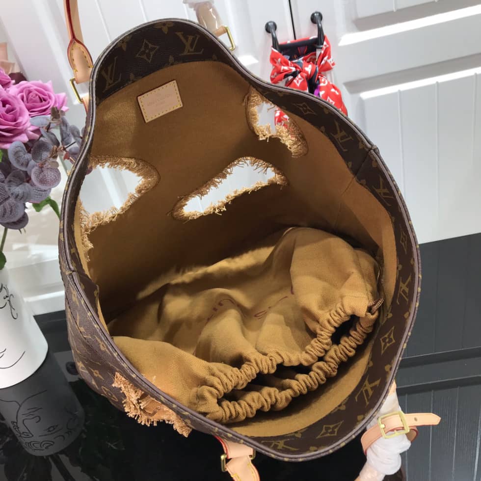 L0vis Vvtt0n Monogram X Comme Des Garons Burned Holes Tote M40011 Replica