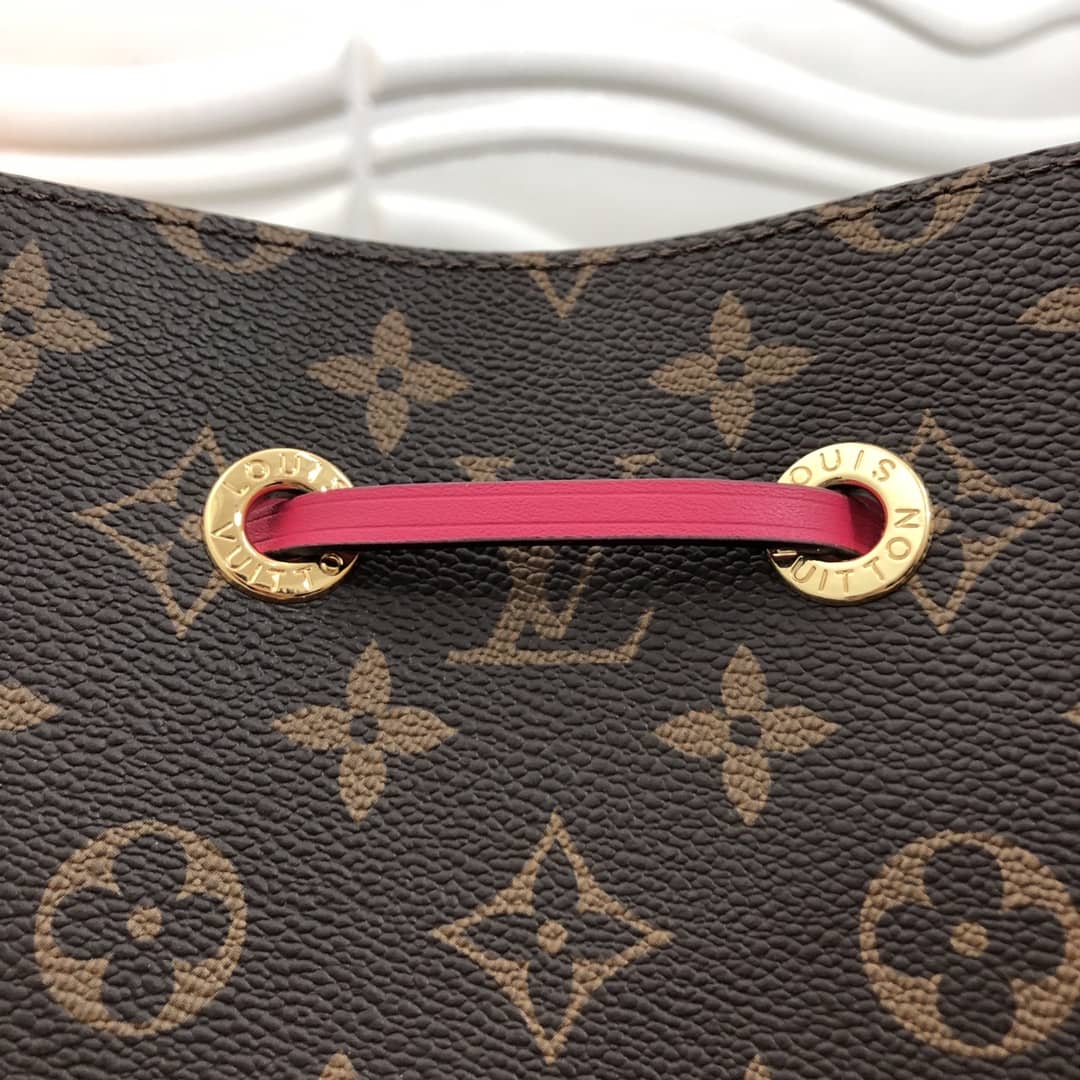 L0vis Vvtt0n Neonoe Replica Bucket Bag Brown Pink Red M44020